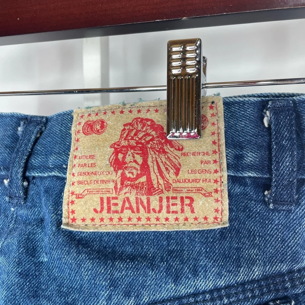 Vintage JEANJER Denim Skirt 5/6 High Waist Blue Jean Skirt 90s Y2K Pencil Mini - Picture 5 of 12